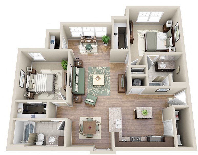 two bedroom two bath.