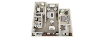 a 1 bedroom floor plan  395