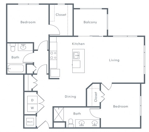 a floor plan of a house with an open floor plan