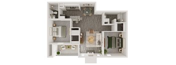 a1 floor plan  1 bedroom with 2 baths  129