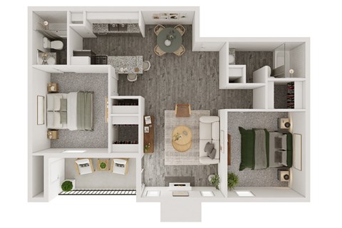 a1 floor plan  1 bedroom with 2 baths  129
