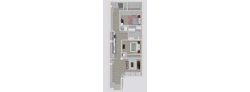 a floor plan of a house with a bedroom and a bathroom