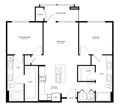 a floor plan of a 1 bedroom floor plan