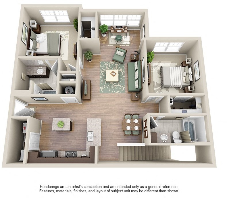 two bedroom two bath.