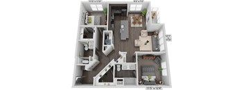 a 1 bedroom floor plan is shown in this image