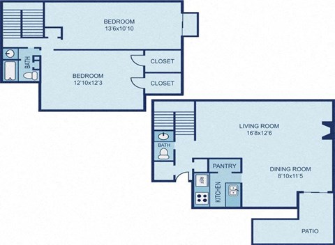a floor plan of a house with a bedroom and a living room