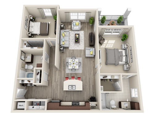 a 1 bedroom floor plan  503 square feet