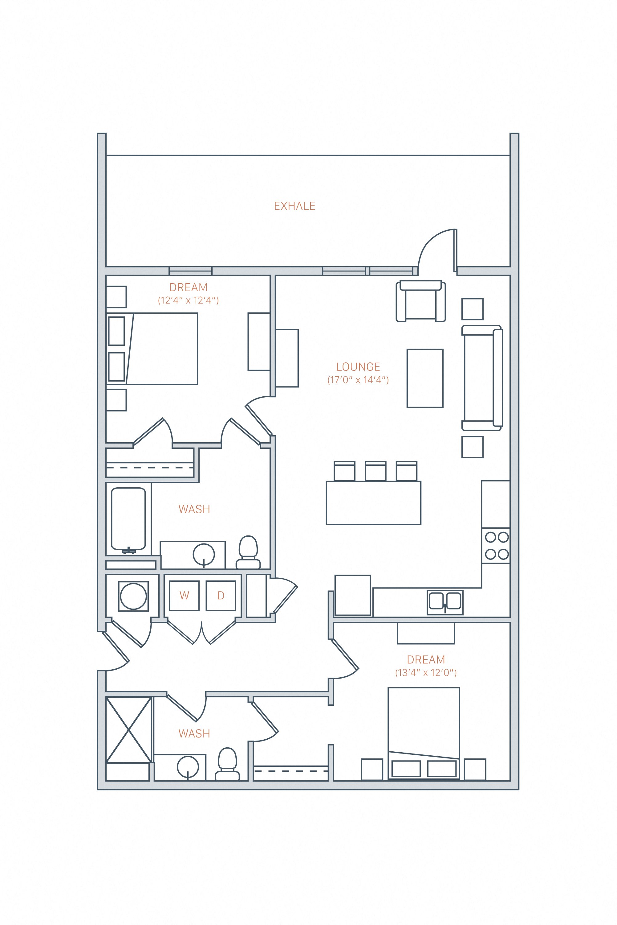 bedroom floor plan | the mille brookhaven apartment homes