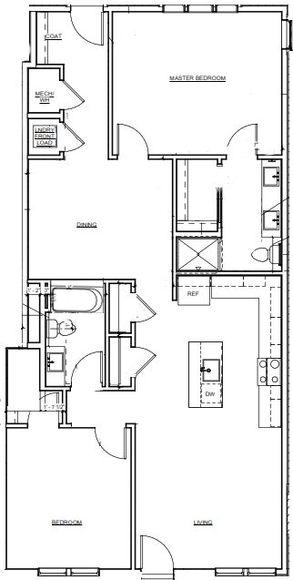 floor plan of the first floor of a modern house