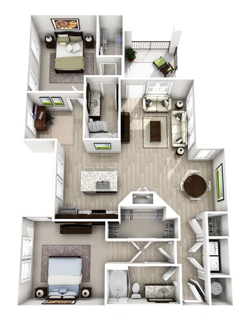 the aspen floor plan  2 bedroom with 2 baths  119