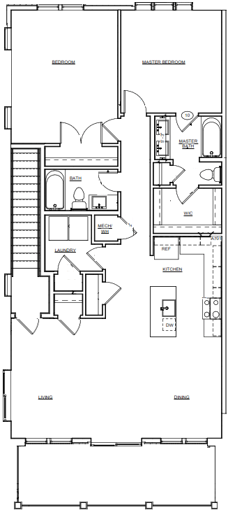 floor plan of the second level of the first floor of a house