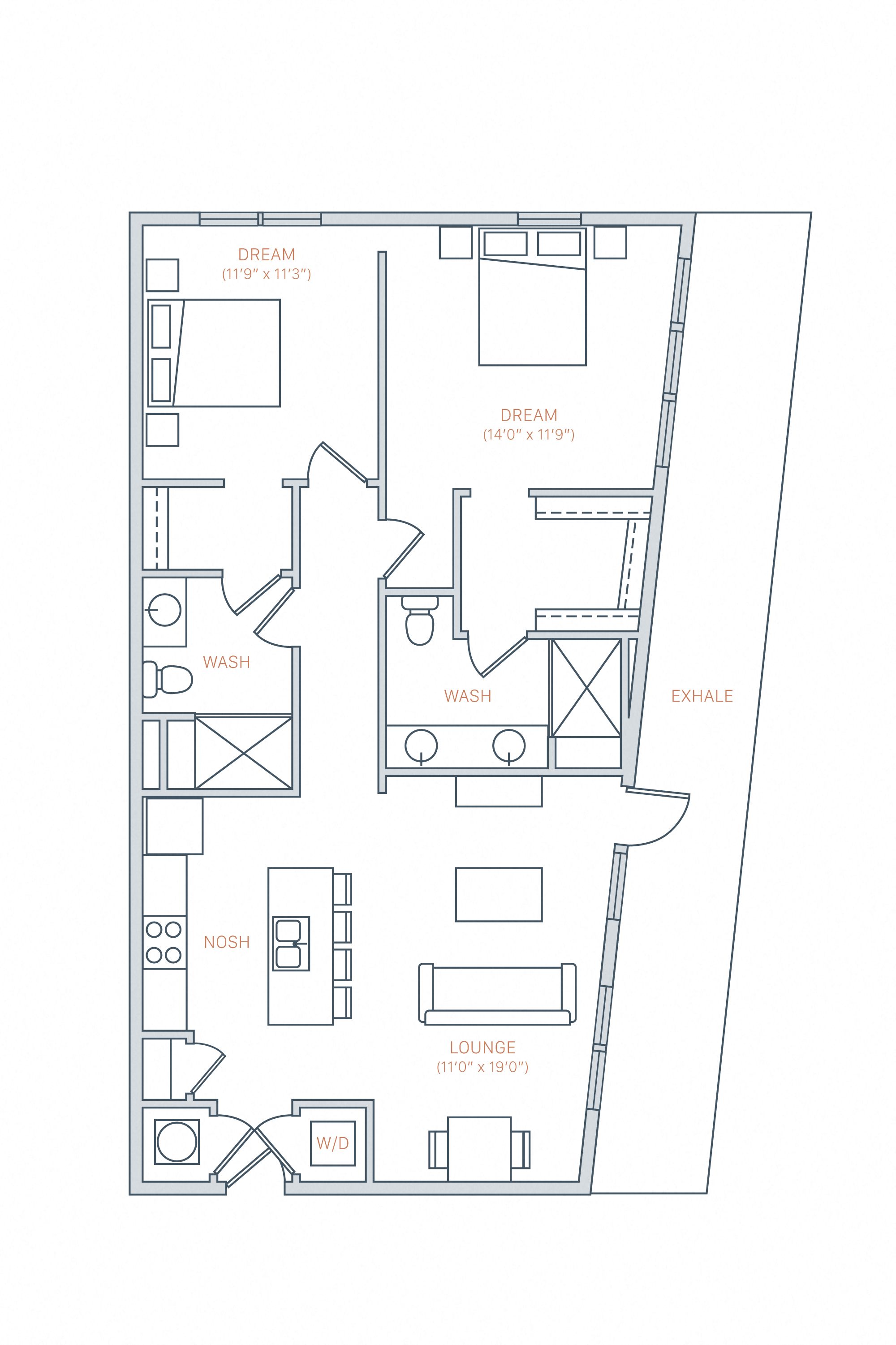 a line house floor plan