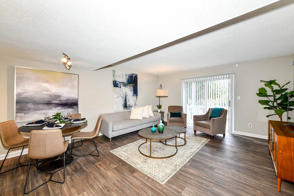 our apartments offer a living room  at District at Vinings, Atlanta, GA, 30339