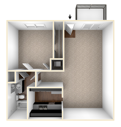 703 Square-Feet BEECH Floor Plan at District at Vinings, Atlanta, GA, 30339