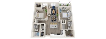 a 1 bedroom floor plan with a bathroom and a living room