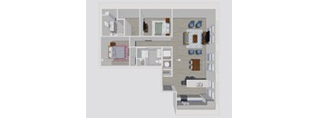 a floor plan of a house with a bedroom and a living room