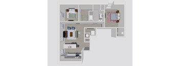 a floor plan of a house with a bedroom and a living room