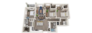 a1 floor plan  1 bedroom  1190 square feet  the grove