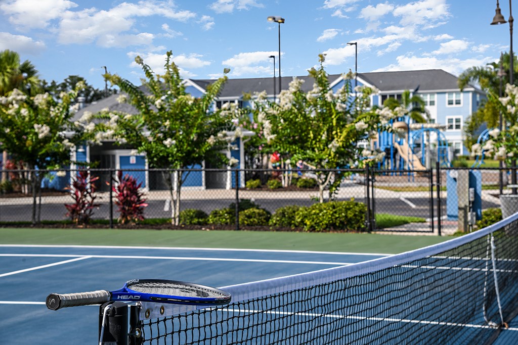 Lighted tennis court