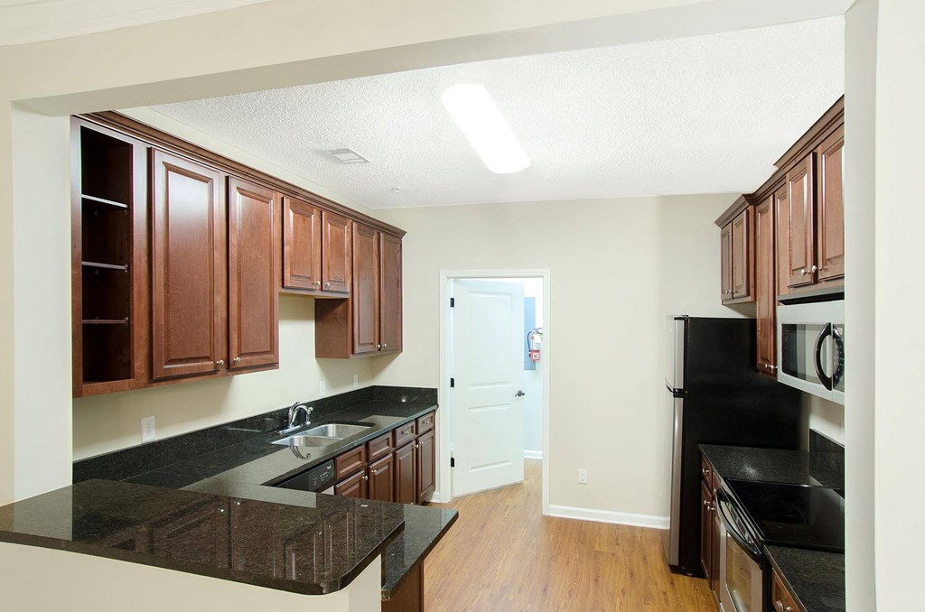 kitchen with custom counter tops