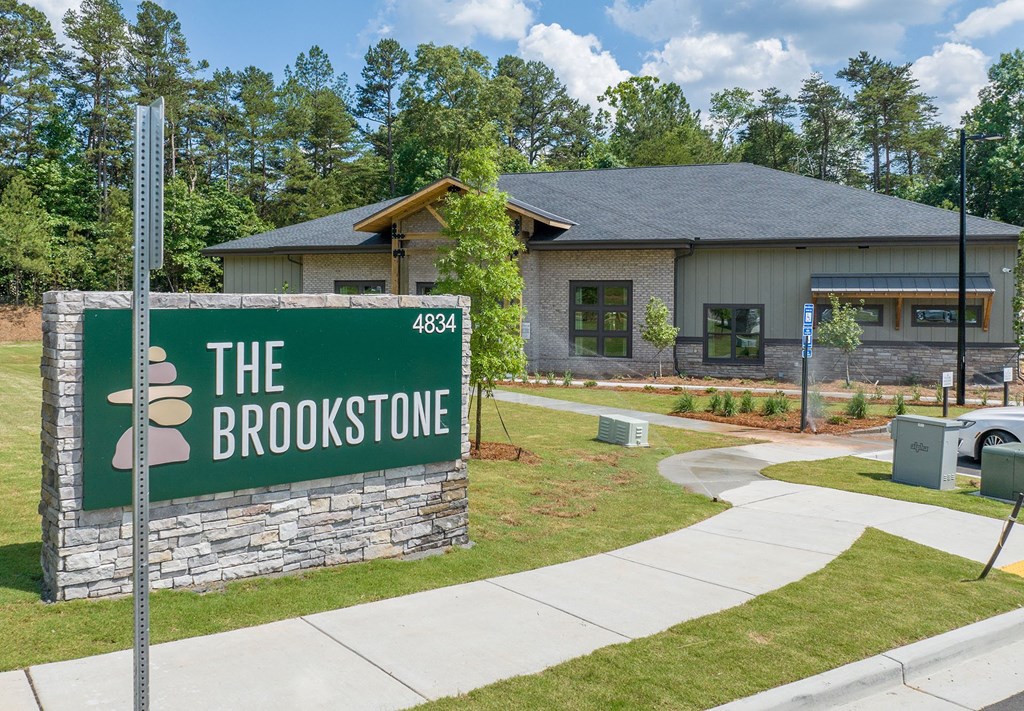 the sign in front of the home