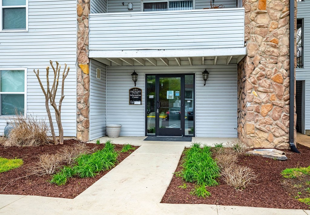 a view of the front of the building from the sidewalk