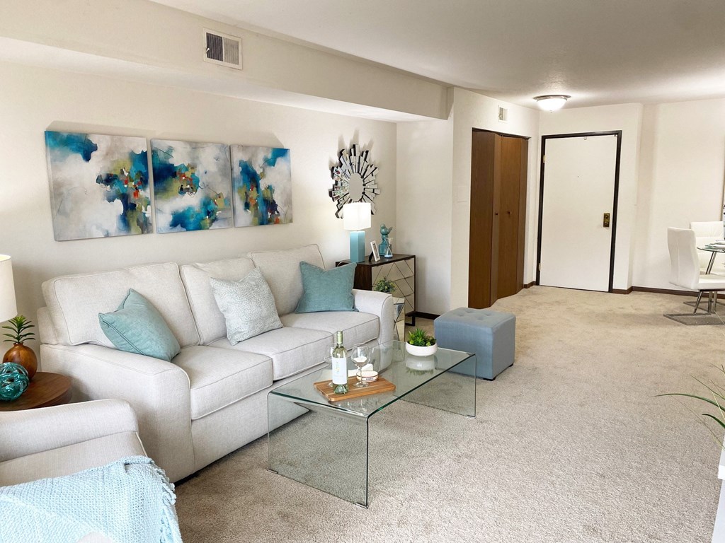 Living room at Winchell Way Apartment , Michigan, 49008