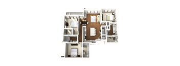 a 3d rendering of a floor plan of a house