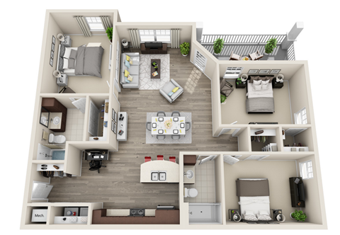 a1 floor plan  the crossings at town square apartments  670 sq ft
