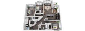 a 1 bedroom floorplan is shown in this image