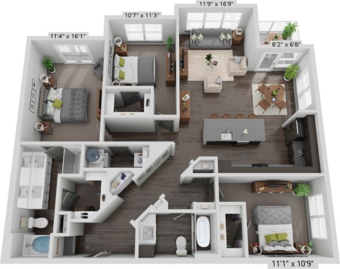 a 1 bedroom floorplan is shown in this image