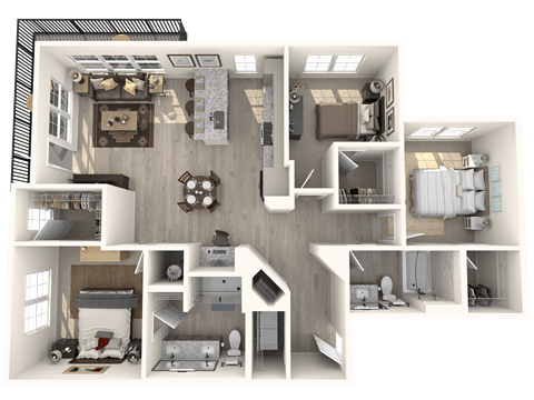 a floor plan of a house with a bedroom and a living room