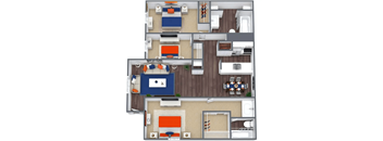 a floor plan of a house with a bedroom and a living room
