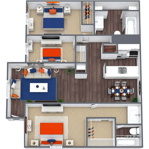 a floor plan of a house with a bedroom and a living room