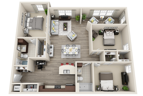 a 1 bedroom720 sq ft floor plan  the crossings