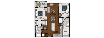 the floor plans of two bedroom apartments