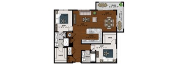 a floor plan of a house with a bedroom and a living room