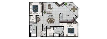 a floor plan of a house with bedrooms and baths