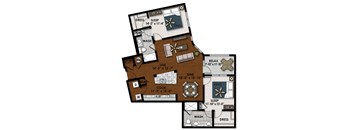 a floor plan of a house with different floors and rooms