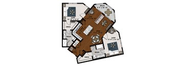 a floor plan of a bedroom with a bathroom and a closet