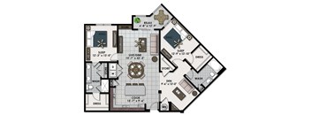 a floor plan of a bedroom apartment