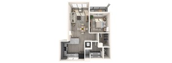 a stylized floor plan of a 2100 sqft apartment