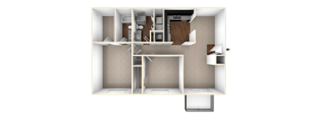 1100 Square-Feet CHATTAHOOCHEE Floor Plan at District at Vinings, Georgia