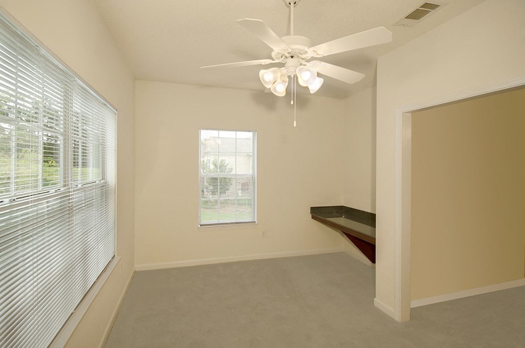 sunroom with office nook