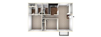 1048 Square-Feet CUMBERLAND Floor Plan at District at Vinings, Atlanta, Georgia