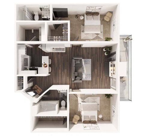 a floor plan of a 1 bedroom apartment