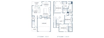 the plan of the first and second floor of the house