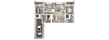 D1 floor plan of a 3 bedroom apartment at Altis Grand Suncoast, Florida