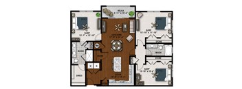 a floor plan of a house with a bedroom and a living room