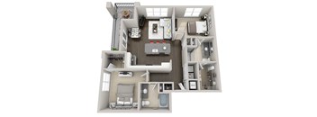 a 3d drawing of a floor plan of a house